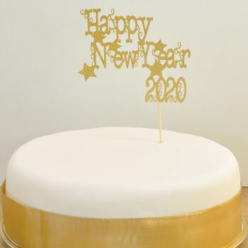 Happy New Year 2020 Scrolly Vintage Cake Topper, 2 of 3