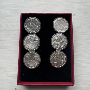 Textured Drop Three Circle Earrings In Sterling Silver, 4 of 4