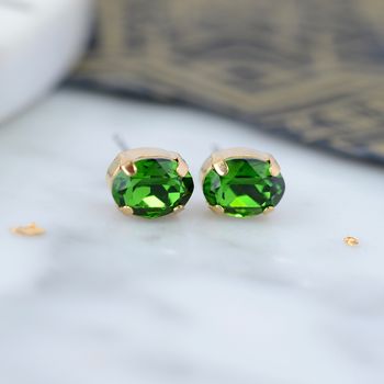 Small Oval Earrings Made With Swarovski Crystals, 2 of 12