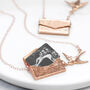 Personalised Wooden Photo Envelope Necklace With Bird, thumbnail 1 of 10