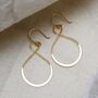 18k Gold Plated Brass Wire Teardrop Dangly Earrings, thumbnail 2 of 6