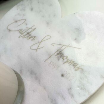Personalised Heart Shaped Marble Serving Platter, 4 of 4