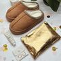 Cosy Self Care Gift For Mum – Slippers, Gold Earrings, Makeup Bag And Hand Cream, thumbnail 3 of 11