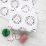 Personalised Wreath Christmas Wrapping Paper, thumbnail 1 of 3