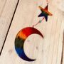 Crescent Moon And Star Rainbow Hanging Sun Catcher, thumbnail 5 of 8