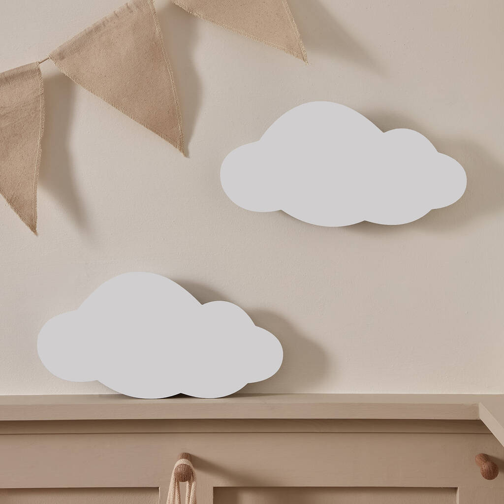 Two Rechargeable LED Cloud Children’s Wall Lights By Lights4fun