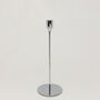 G Decor Verro Set Of Three Modern Silver Stainless Steel Candle Holders Sleek Weighted Dinner Candlesticks, thumbnail 4 of 5