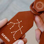 Couple Zodiac Star Sign Leather Luggage Tags, thumbnail 2 of 6