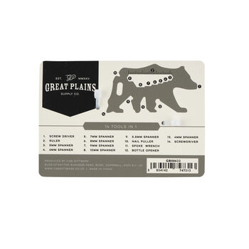 Great Plains Bear Shape Multi Tool On Backing Card | Gadget | Fathers Day | Novelty Gift | Practical Tool | Handy Tool, 2 of 4