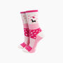 Embroidered Sausage Dog Heart Balloon Combed Cotton Socks In Pink, thumbnail 1 of 4