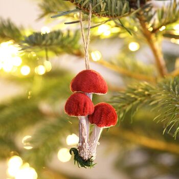 Red Mushroom Cluster Hanging Decoration, 3 of 3