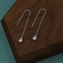 Sterling Silver Cz Droplet Threader Earrings, thumbnail 5 of 11