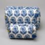 Paisley Floral Pattern Cotton Wash Bag In Blue, thumbnail 6 of 8