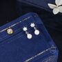 Sterling Silver Aurora Ab Crystal With Dangling Pearl Earrings, thumbnail 3 of 12