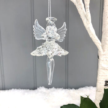 Christmas Glass Hanging Angel, 3 of 4
