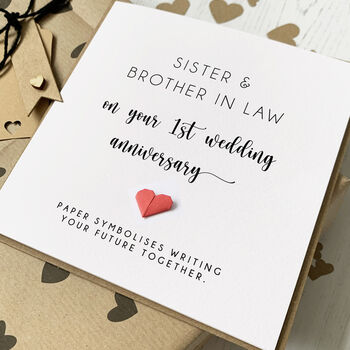 First Anniversary Card For Sister And Brother In Law, 2 of 2
