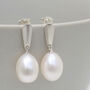 Silver Pearl Dropper Earrings, thumbnail 6 of 11