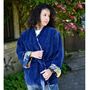 Blue Velvet/Carnation Cotton Print Reversible Jacket, thumbnail 5 of 8