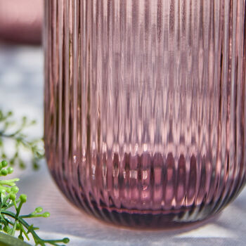 Palermo Set Of Four Amethyst Ribbed Highball Tumblers, 5 of 6