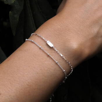 Dana Sterling Silver Satellite Chain Bracelet, 3 of 5