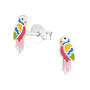 Colourful Parrot Sterling Silver Earrings, thumbnail 4 of 8