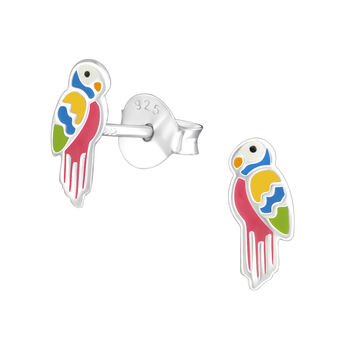 Colourful Parrot Sterling Silver Earrings, 4 of 8