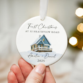 Personalised First Christmas Ornament Custom Address, 6 of 7