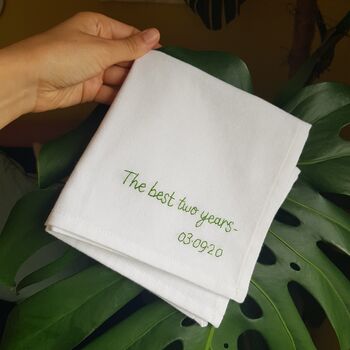 Personalised Hand Embroidered Handkerchief, 5 of 10