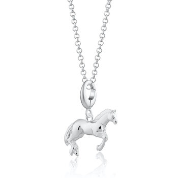 Sterling Silver Horse Charm Necklace, 2 of 8