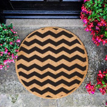 Circular Zigzag Striped Print Doormat, 2 of 4
