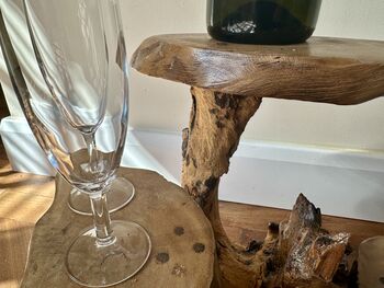 Varnished Teak Root Wooden Plant Multi Level Stand, 7 of 12