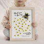 Teacher Gift, Bumble Bee Fingerprint Art For The Class, thumbnail 1 of 5