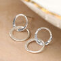 Moving Linked Circle Stud Earrings In Sterling Silver, thumbnail 1 of 11