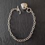 Sterling Silver Chain Bracelet With Heart Charm, thumbnail 2 of 3