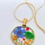 Real Flowers Circle Pendant Necklace Small Hand Made, thumbnail 2 of 10