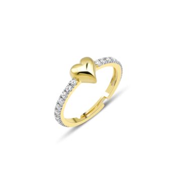 Love Heart Eternity Ring Adjustable Sterling Silver, 3 of 3