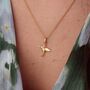 18ct Gold Hummingbird Charm Necklace, thumbnail 3 of 6
