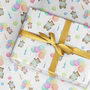 Kids Wrapping Paper Roll Or Folded Bear And Balloon, thumbnail 1 of 2