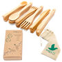 24 Pack Reusable Bamboo Cutlery Set, thumbnail 2 of 10