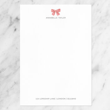 Personalised Pink Bow Letter Writing Set, 4 of 6