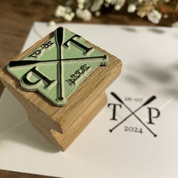 Personalised Monogram Stamp – Crossed Oars, 5 of 8