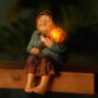 Solar Power Garden Ornament Sitting Grandmother Statue, thumbnail 1 of 6
