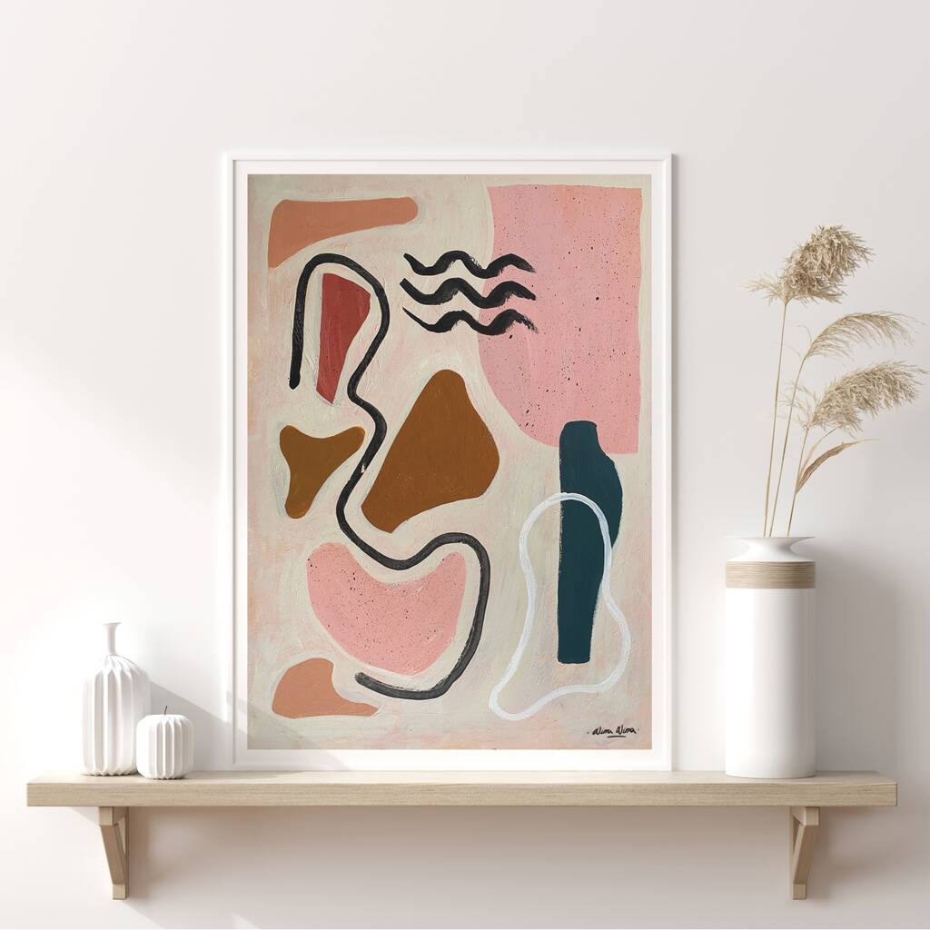 ‘La Reverie’ Abstract Shapes, Pastel Painting Print, 1 of 3
