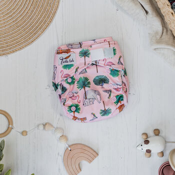 Pink Safari Pattern All In One Reusable Nappy, 3 of 6