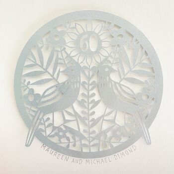 Personalised 60th Wedding Anniversary Paper Cut, 3 of 12