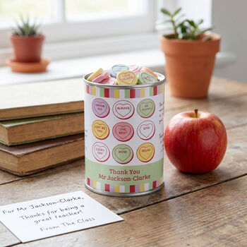 Personalised Love Heart Sweet Tin Teacher Gift, 2 of 2