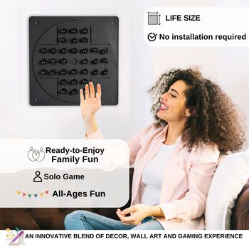 Metal Black Wall Peg Solitaire Board Game, 8 of 8