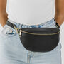 Black Soft Italian Leather Bum Bag, thumbnail 3 of 10