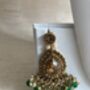 Indian Gold Plated Emerald Green Pearl Choker Set, thumbnail 8 of 8