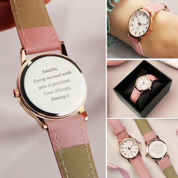 Gifts For Girls Personalised Pink Watch For Granddaughter, 4 of 8